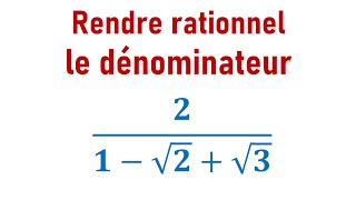 EXERCICE  rendre rationnel un dénominateur ► 3ème année collège  3APIC [upl. by Jean299]