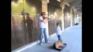 Paris street violinist  Bach Sonata No 2 fuga in A minor [upl. by Aitram625]