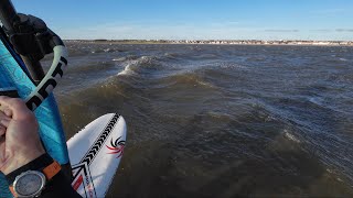 Windsurf Freeride session in 40 knots and mini test of Prolimit Argon waist harness [upl. by Nadaba]