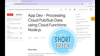 App Dev  Processing Cloud PubSub Data using Cloud Functions Nodejs  qwiklabs  coursera [upl. by Salokin]