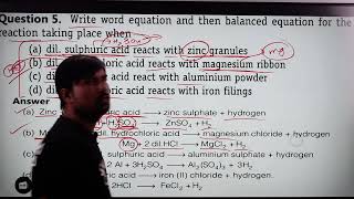 write word equations and balanced chemical equations for the reaction taking place when answer [upl. by Nehemiah]