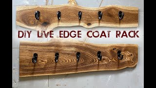 DIY Live Edge Coat Rack [upl. by Eidnew]