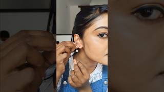 Safety pin earring hack Shorts SANCHAL733 [upl. by Aremahs90]