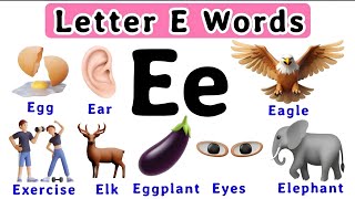 Letter E Words⚡️Letter Ee⚡️Letter E Sound⚡️Phonics⚡️Initial Sounds⚡️KidzeeLive [upl. by Slater]