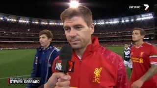 Steven Gerrard onfield interview after Melbourne Victory LiverpoolFC June 24 2013 [upl. by Aitsirt541]