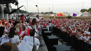 Fêtes de Bayonne 2019  quotla Peña Baionaquot par lHarmonie bayonnaise à louverture [upl. by Tav]