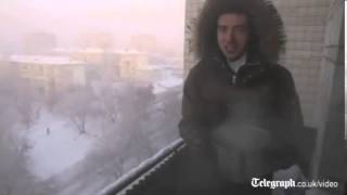 Boiling water freezes instantly in Siberia [upl. by Asilef]