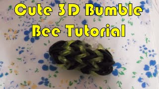 Loom Bands 3D Bumble Bee Tutorial [upl. by Checani]