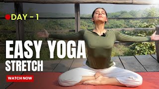 15min Gentle Yoga for Beginners  Day 1 of 21Day Challenge [upl. by Aihsemat]