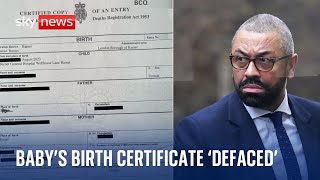 Home Office launches investigation after babys birth certificate had Israel scribbled out [upl. by Steward]