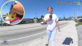 Destructive Female Completely Explodes when Caught Vandalizing Cars at Dealership [upl. by Siuoleoj]