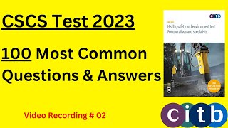 CSCS Test UK  100 New QampA  CSCS Card UK 2023  CITB health and safety Test 2023  CSCS Mock Test [upl. by Lessig]