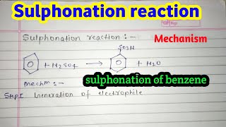 Sulphonation of benzene with mechanism l sulphonation reaction by unil yadav [upl. by Belcher]