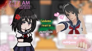 fandoms react to each other yandere simulator 🌷29YANDERE SIM🔪🌸 [upl. by Ahsinnod655]