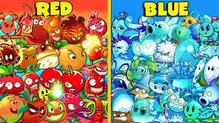 All Plants RED vs BLUE  Who Will Win  Pvz 2 Team Plant vs Team Plant [upl. by Kari999]