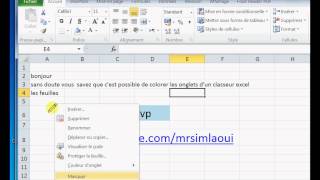 EXCEL voici comment colorer les onglets des feuilles dun classeur [upl. by Adnahcir548]