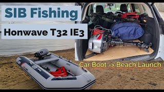 SIB Fishing UK Honwave T32 IE3 setup assembly beach launch [upl. by Ilojna]