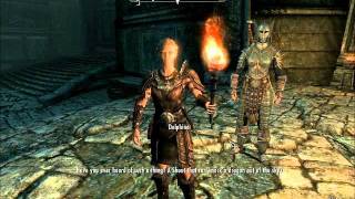 Esbern shows me Alduins Wall in Sky Haven Temple Skyrim [upl. by Aihsenrad162]