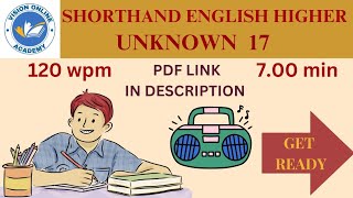 English Senior Unknown Speed 17  120 wpm  Shorthand English Senior Unknown Speed [upl. by Liss]