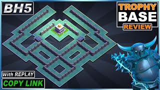 NEW Builder Hall 5 Base with REPLAY 2021 COC BH5 Base COPY Link  Clash of Clans [upl. by Meehaf616]