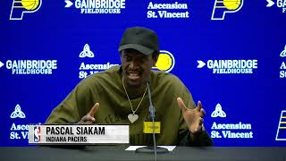 Pascal Siakam player of Pacers postgame interview 11 17 2024 [upl. by Haleelahk]