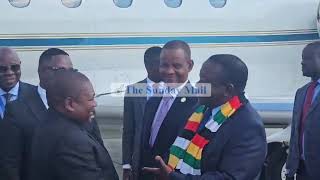 Mozambican President Filipe Nyusi arrives in Zimbabwe ahead of the Extraordinary SADC Summit [upl. by Adalie]