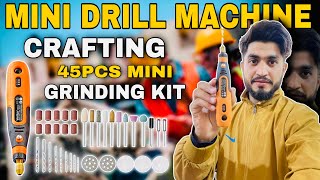 Mini Drill Machine For DIY Crafting  45pcs Mini Cordless Drill Machine 900Ah USB Rechargeable [upl. by Ennairol]