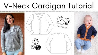 V Neck Cardigan Video Tutorial [upl. by Singhal]