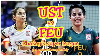 UST vs FEU highlights game  Shakeys super league pre season championship game 2024 [upl. by Nilad]