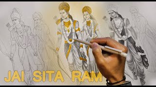 Sita Ram full pencil sketch  video [upl. by Miguela]