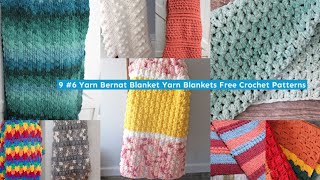 9 Bernat Yarn Super Bulky Learn to Make Throws Chunky Blanket Yarn Crochet Patterns [upl. by Ellirpa]