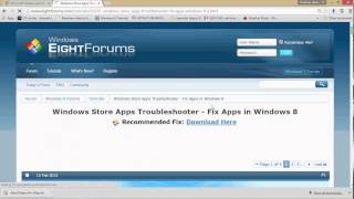 Windows 81 How to fix microsoft app store with app troubleshooter [upl. by Boccaj760]