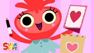 Making A Card For My Valentine  Music For Kids  Super Simple Songs [upl. by Anwahsed]