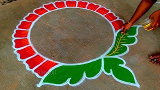 Pongal pot rangoli🌹Sankranthi muggulu🌹bhogi kundala muggulu🌹pongal paanai kolam🌹Super colour rangoli [upl. by Ellivnarg]