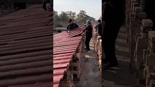 Massive roof tile installation process [upl. by Nuajed591]