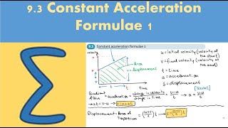 93 Constant acceleration formula 1STATISTICS AND MECHANICS 1  Chapter 9 [upl. by Pancho]