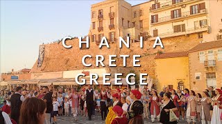 CHANIA Crete Greece 9th July 2024 Walking Tour [upl. by Ellehcram]