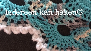 ♥️ iedereenkanhaken Picootjes rand om virussjaal shawl leren haken DIY Nederlands voor beginners [upl. by Prima769]