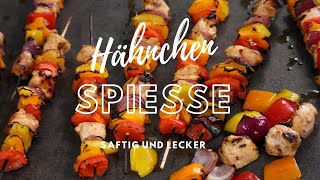 Hähnchenspieße mit Paprika und Zwiebeln  Grillrezepte [upl. by Lienaj594]