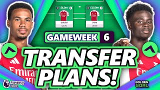 WILDCARD ACTIVE MY FPL GAMEWEEK 6 TRANSFER PLANS  Fantasy Premier League 2425 [upl. by Decca]