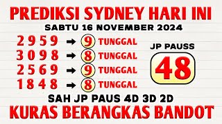 PREDIKSI SYDNEY POOLS 16 NOVEMBER 2024  BOCORAN SYDNEY HARI INI  RUMUS SYDNEY POOLS JITU [upl. by Stevy]