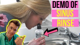 How to use NeilMed Sinus Rinse at home for nasal irrigation  including practical demonstration [upl. by Kahle]