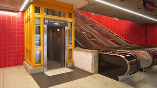 Sweden Stockholm Norsborg subway station Metro 1X elevator 1X inclined elevator [upl. by Argyle347]