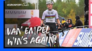 🔥 Van Empel WINS AGAIN  2023 Cyclocross Maasmechelen World Cup  Womens Highlights  Eurosport [upl. by Elysha572]