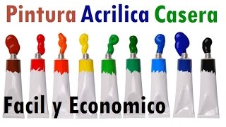 Como Hacer Pintura Acrílica Casera Fácil [upl. by Lombard838]