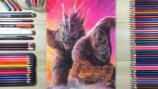 Drawing Godzilla x Kong The New Empire  Fame Art [upl. by Edya463]