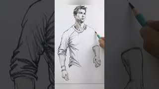 One Stroke Ronaldo  Drawing Challenge euro2024 portugal ronaldo sketch cr7 drawingpencil [upl. by Nicolas953]