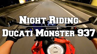 Ducati Monster 937 POV Night Riding｜BreakIn Mode Part1｜Rider｜Riding Cam｜Civic Boulevard｜市民高架｜馴車 [upl. by Hathcock]