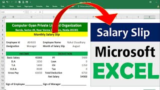 How To Create Salary Slip in Excel  Payslip in Excel salaryslip [upl. by Annaliese]