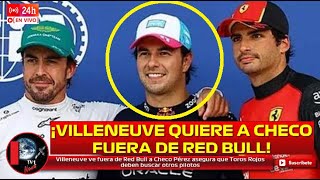 Jacques Villeneuve ve a Checo Pérez fuera de Red Bull asegura deben buscar otros pilotos [upl. by Aneeres]